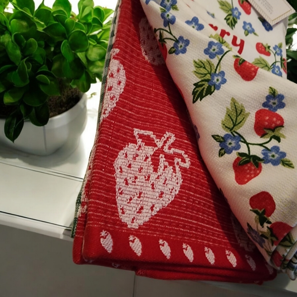 Gigi Kitchen Towels BERRY BEST Gigi S/3 kitchen tea Towels Cupcakes and Cashmere - Picture 2 of 3